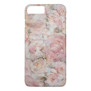 För collageblommigt för vintage elegant rosa