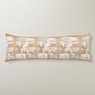 För Collagetsuzure för japansk Tapestry asiatisk Kroppskudde