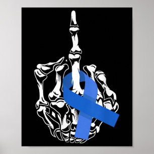 För Colon Cancer Mitten Finger Ribbon Colon Cancer Poster