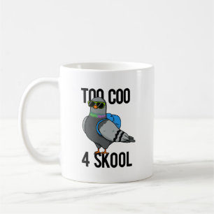 För Coo 4 Skool Funny Coola Pigeon Pun Kaffemugg