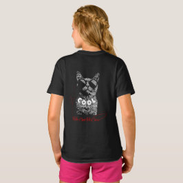 För cool för att bry sig Katt Typografi T Shirt