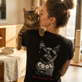 För Cool För Att Bry Sig Om Katt Typografi T Shirt