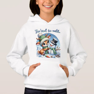 För cool för att smälta flickans hoodie t shirt