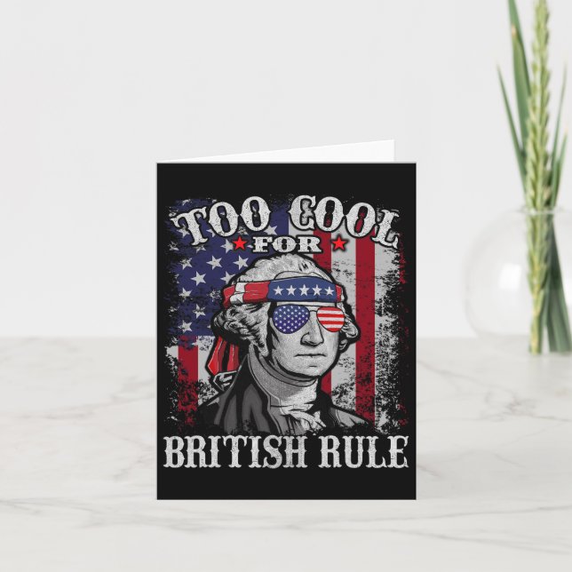 För cool för brittiskt styre - Usa amerikansk flag Kort (Framsida)