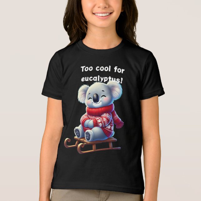 För cool för eukalyptus | Rolig koalabarn t-shirt (Framsida)