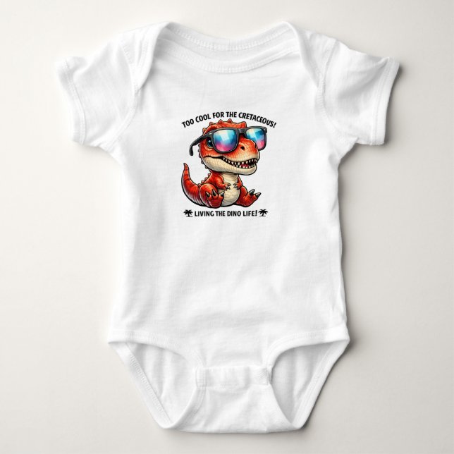 🦖😎 “För cool för Kritaperioden” 👶✨ T Shirt (Framsida)