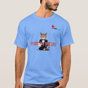 "För cool för nio liv" Katt T-Shirt   Smokingkatt
