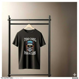 För cool för regler Edgy Skull Streetwear T Shirt