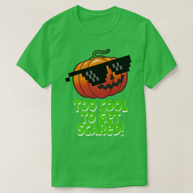 För Coola för att få Skrämt Pumpkin JackOLantern S T Shirt (Design framsida)