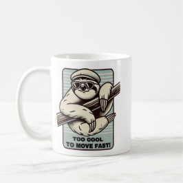 För Coola för att gå snabbt! Retro Sloth Kaffemugg