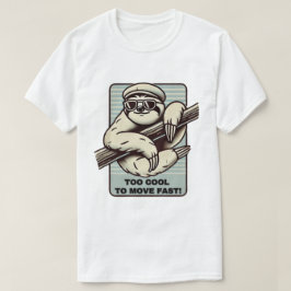 För Coola för att gå snabbt! Retro Sloth T Shirt