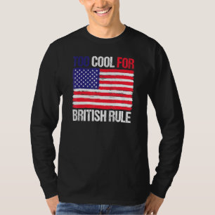För Coola för brittisk regel amerikansk Flagga Fjä T Shirt