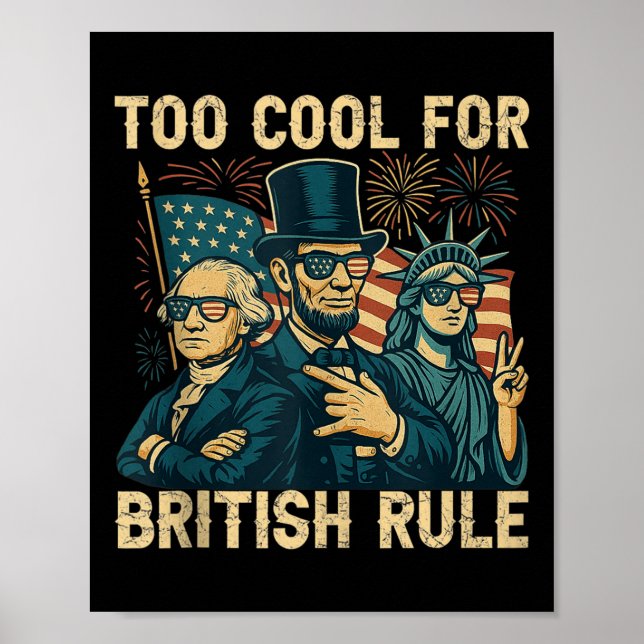 För Coola för brittisk regi George-wash-ington Fun Poster (Framsidan)