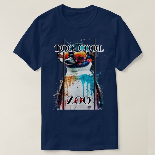 För Coola för Zoo Penguin T Shirt (Design framsida)