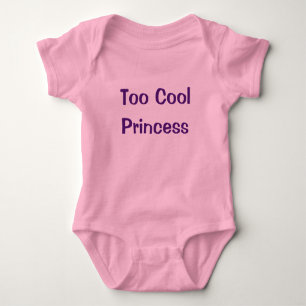 För Coola Princess Funny Cute Rosa Flicka Romper T Shirt