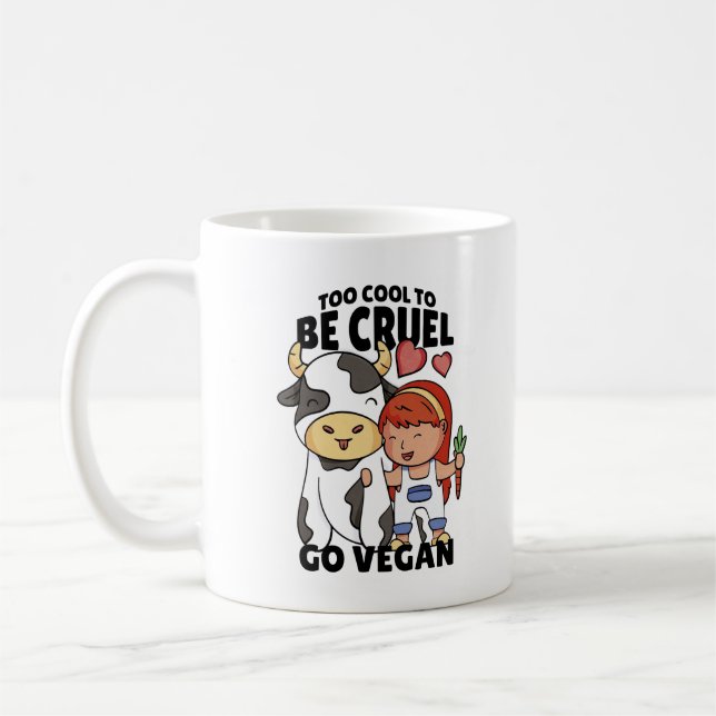 För Coola till Be Cruel go Vegan Kaffemugg (Vänster)