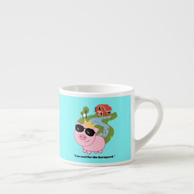 För coolt för barnypig-citat - jättekaffemugg espressomugg (Höger)