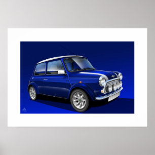 För Cooperaffisch för klassiker mini- illustrati Poster