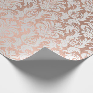 För Coppe för metallisk smala rosa guld- damast Presentpapper