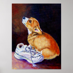 För Corgiaffisch för Pembroke walesiskt tryck