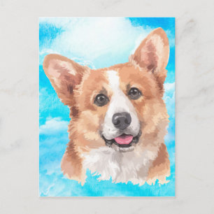 För Corgihund för Pembroke walesisk vattenfärg för Vykort