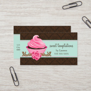 För Couturemuffin för Mint rosa bageri Visitkort