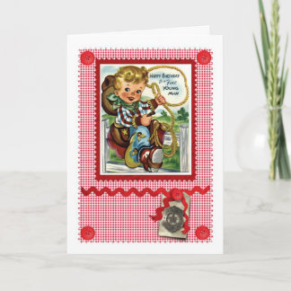 för COWBOYHÄLSNINGAR för 50-tal GULLIGT KORT