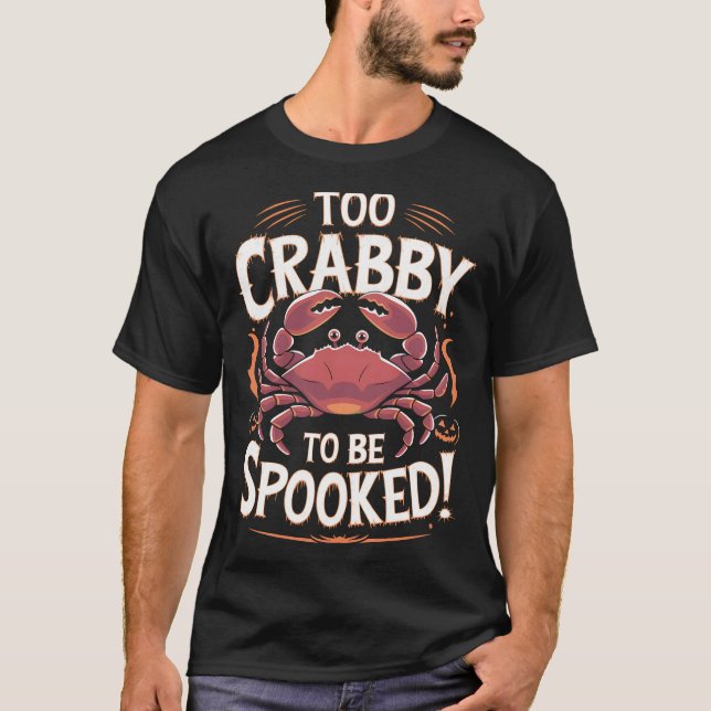 För Crabby för att bli retad Halloween Cancer Zodi T Shirt (Framsida)