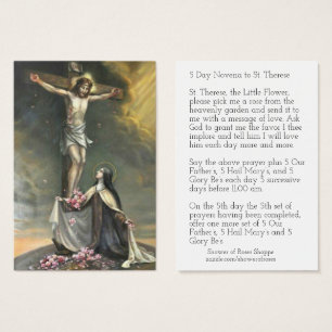För crucifixrosa ros för St. Therese Jesus helig Visitkort