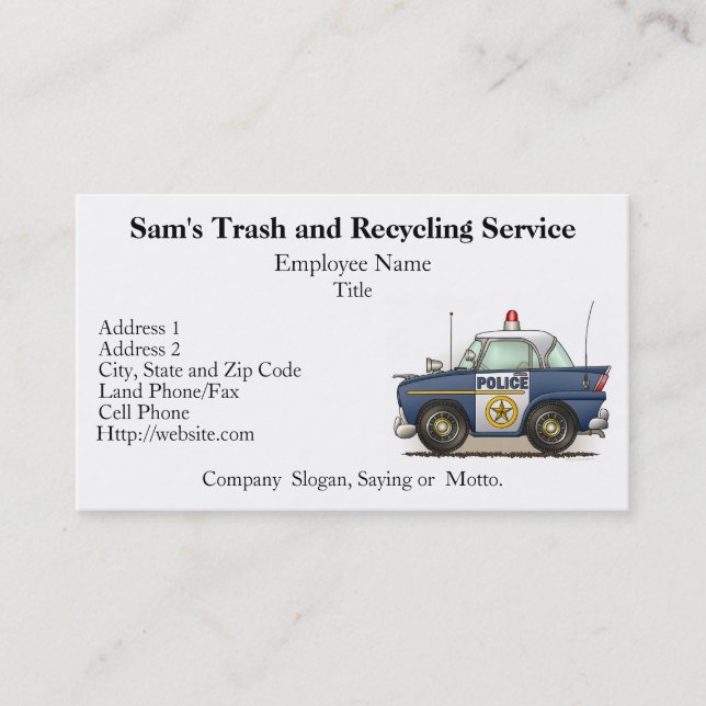 För Crusier för polisbilpolis bil snut Visitkort (Framsida)