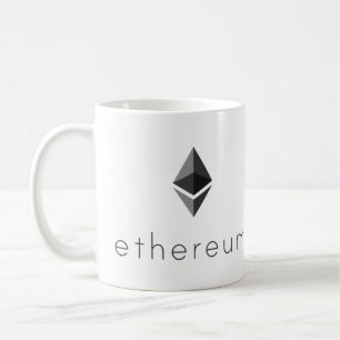 För Cryptocurrency för Ethereum Eth logotypsymbol Kaffemugg