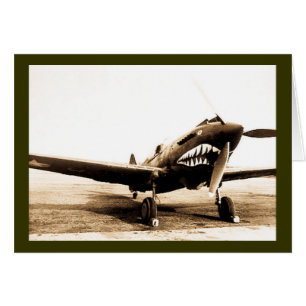 För Curtiss P-40 för WWII-flygtigrar flygplan Hälsningskort