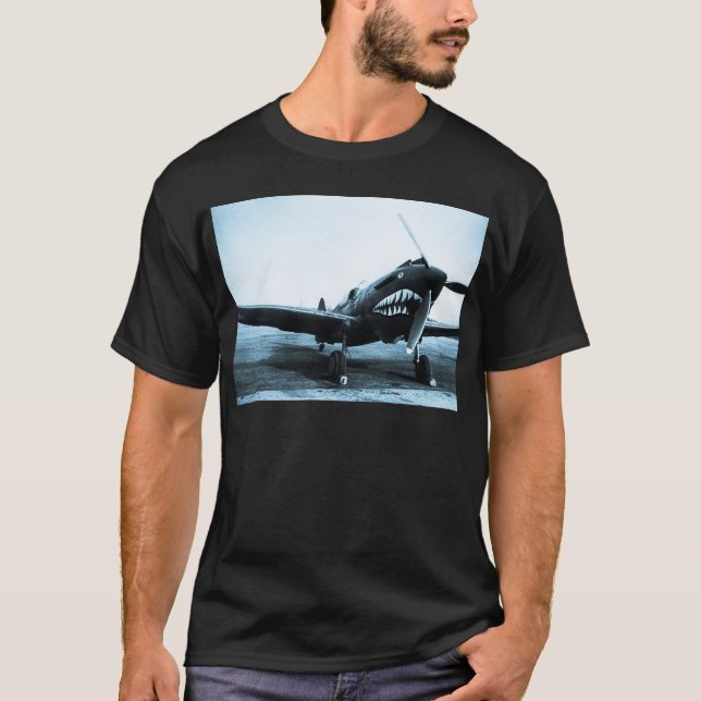 För Curtiss P-40 för WWII-flygtigrar flygplan T-shirt (Framsida)