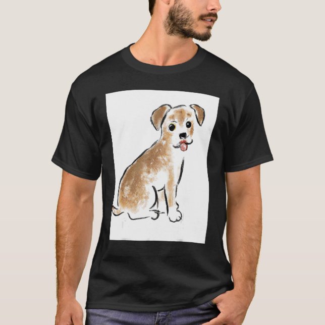 For Cute Dog Puppie Fan In Dog Style 1 T Shirt (Framsida)