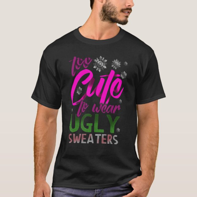 För Cute Funny Jul Ugly Sweaters T Shirt (Framsida)