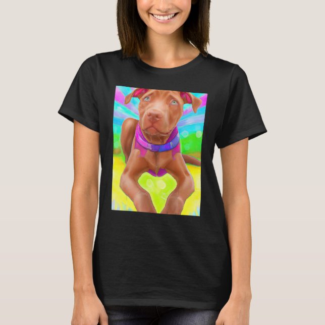 För Cute Hund Puppie Fläkt i Hund Art Stil_10 T Shirt (Framsida)