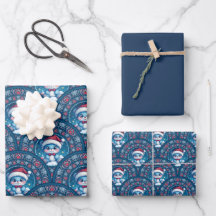  för Cute Kawaii-julbjörnen Mandala Art Deco