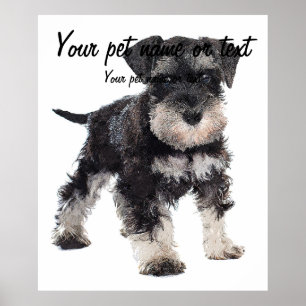 För Cute Puppy Ministern Schnauzer Hund Poster