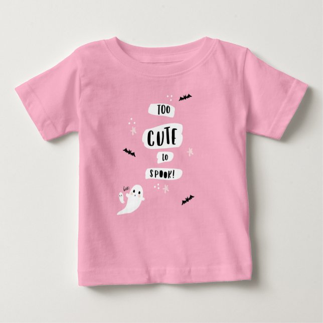 För cute till Spook Baby Halloween Shirt T (Framsida)