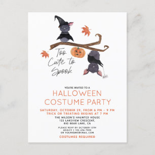 För cute till Spook Halloween Costume Party Inbjudan Vykort