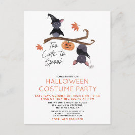 För cute till Spook Halloween Costume Party Inbjudan Vykort