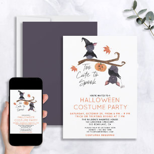 För cute till Spook Halloween Costume Party Inbjudningar