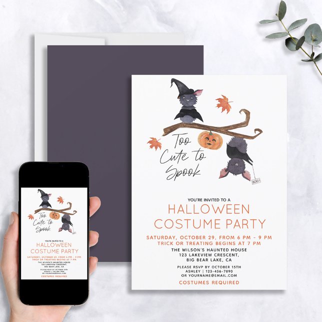 För cute till Spook Halloween Costume Party Inbjudningar (Skapare uppladdad)