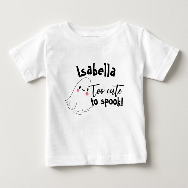För cute till Spook Halloween Ghost Baby Shirt T Shirt (Framsida)