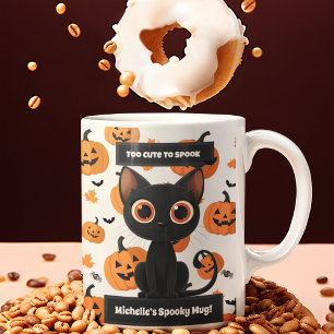 För cute till Spook Mugg - Personlig Halloween Cat