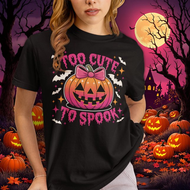 För cute till Spook Rosa Coquette Halloween Pumpki T Shirt (Skapare uppladdad)