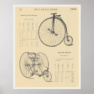 för cykeltrehjuling för vintage 8X10 sida för Poster