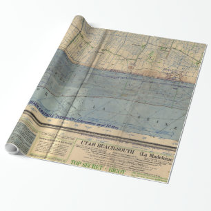 För D-Dag för vintageUtah strand karta invasion Presentpapper