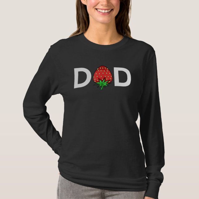 For Dad Cute Strawberry Dad T Shirt (Framsida)
