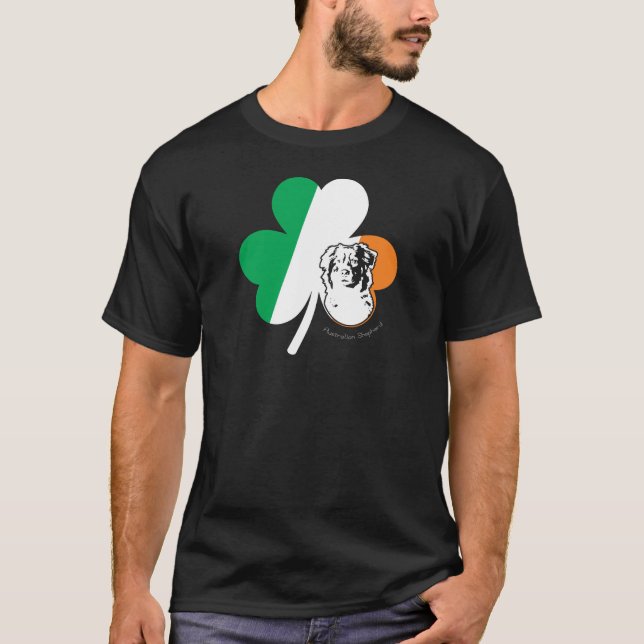 För dagaustralian shepherd för St. Patricks T Shirt (Framsida)